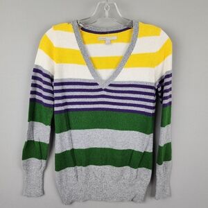 Old Navy Striped V-Neck Sweater Sz Small